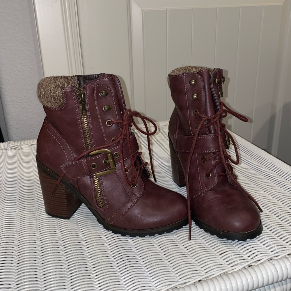 Burgundy Booties